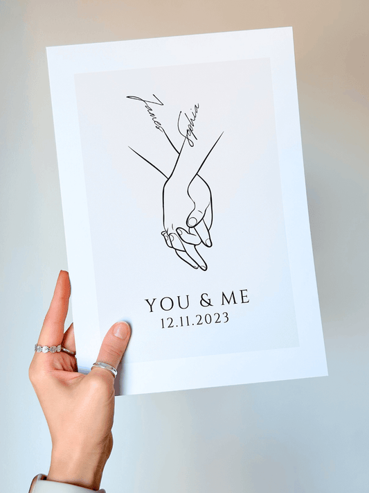 'Holding Hands' Personalised Printable Poster