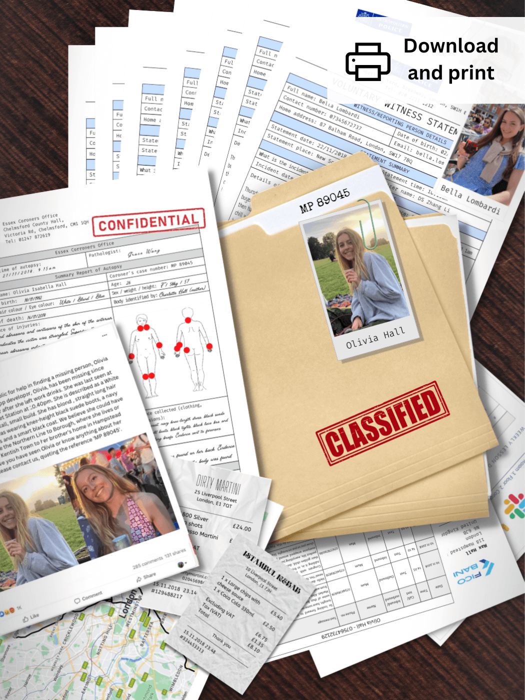 'Cold Case File #1' Printable Date Night Game
