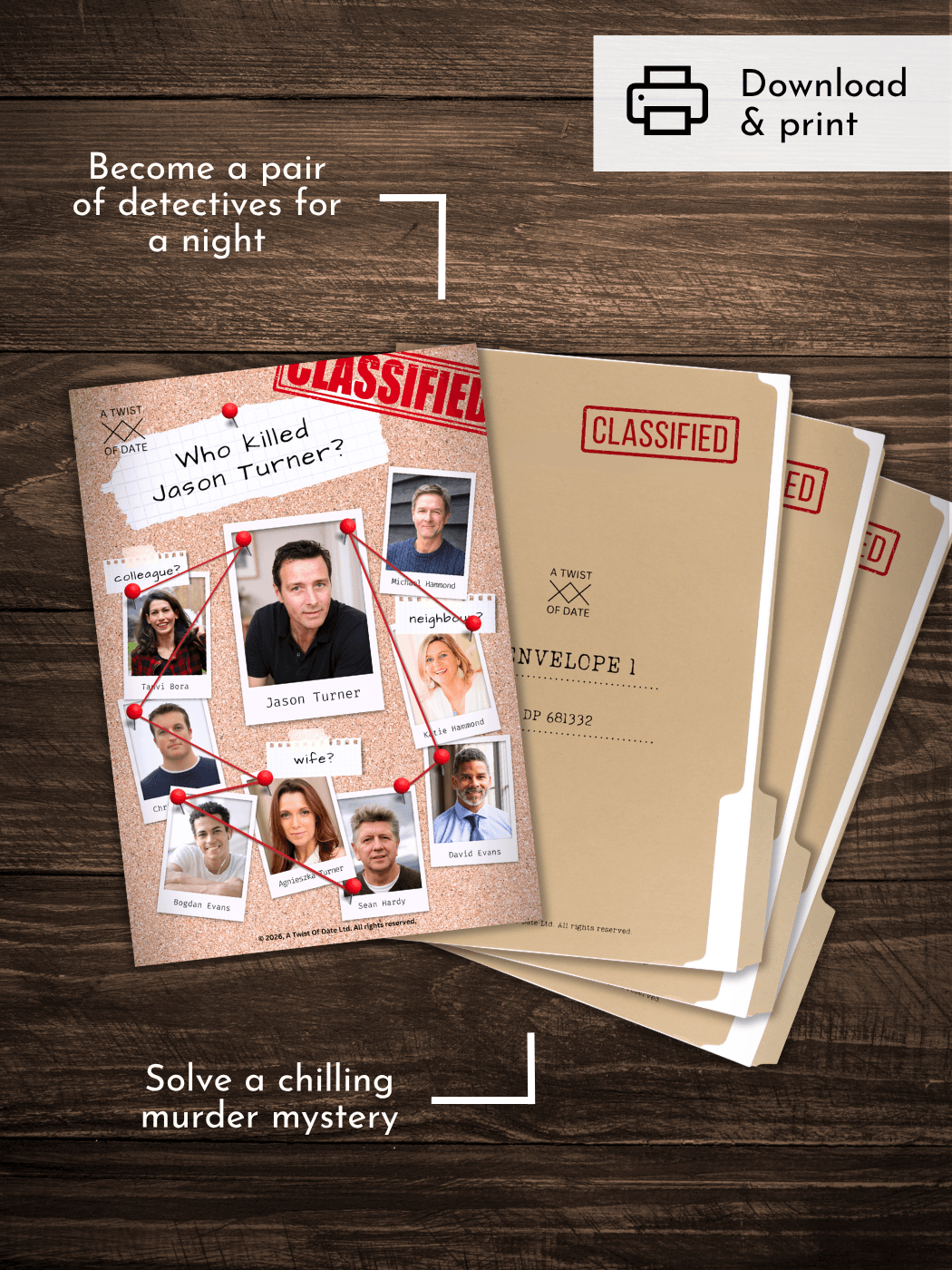 cold case file game cover and 3 envelopes