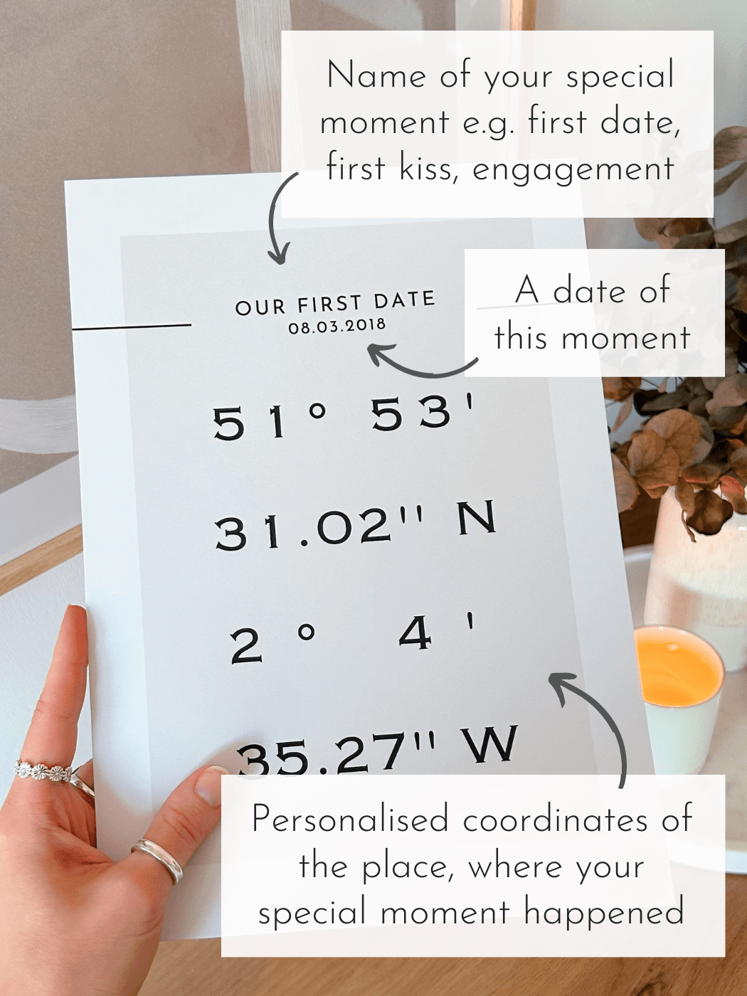 'Personalised Coordinates' Printable Poster