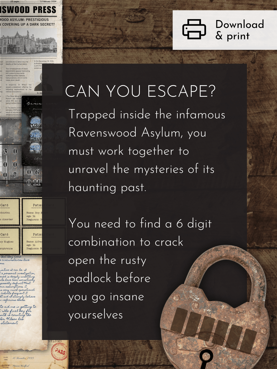 escape room game story blurb