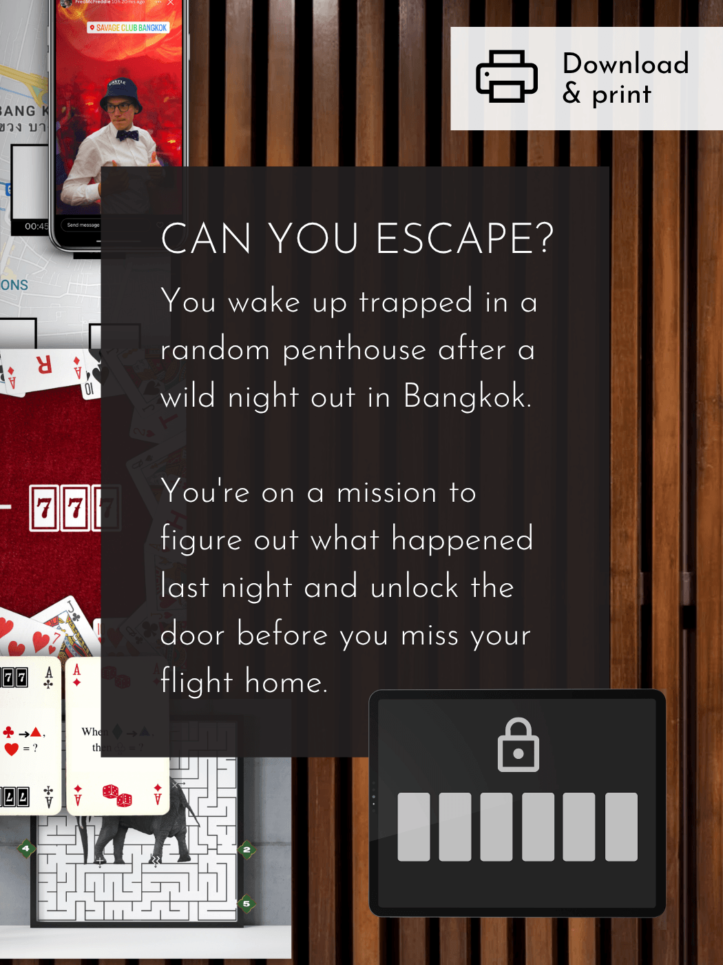 escape room game story blurb