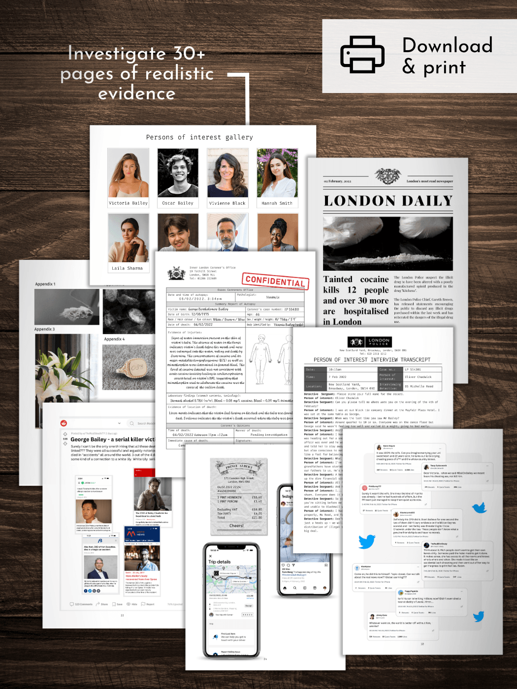 cold case file game evidence examples
