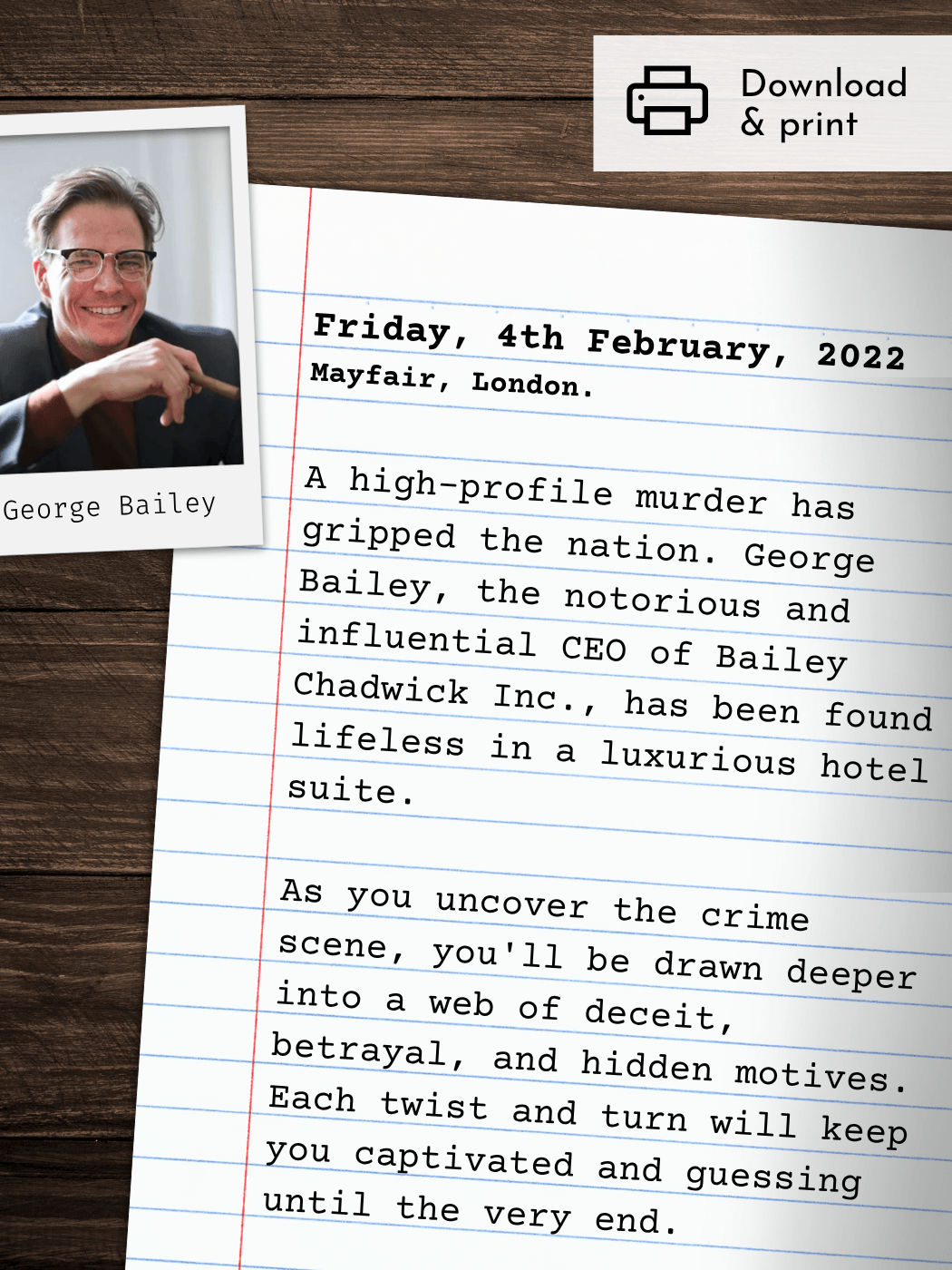Cold case file game storyline summary