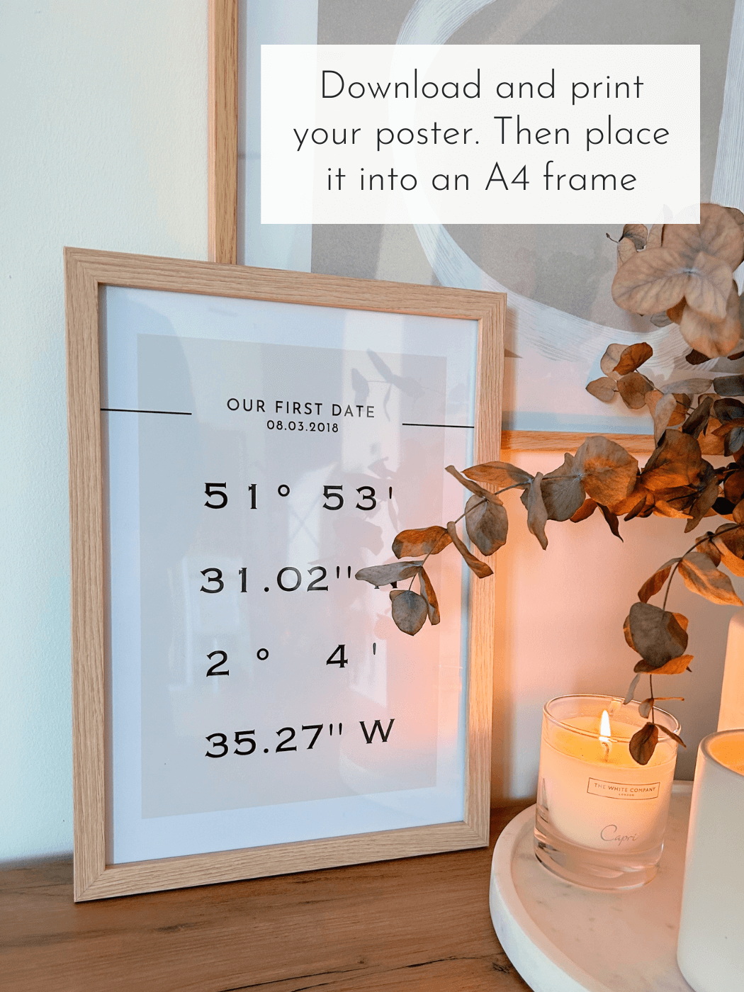 'Personalised Coordinates' Printable Poster