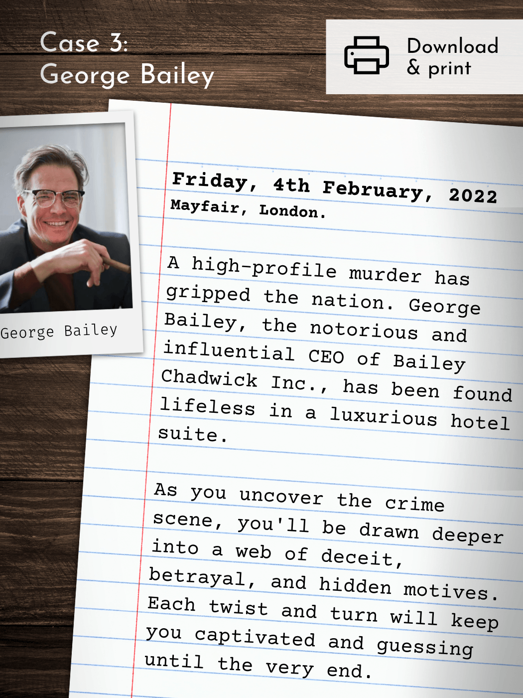 cold case file game blurb