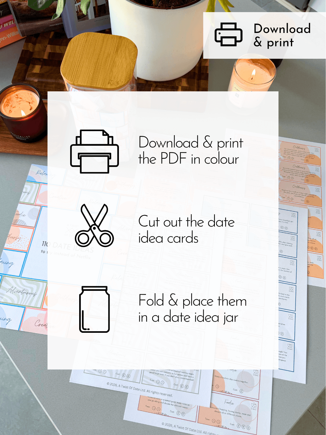 instructions on how to use date idea cards product
