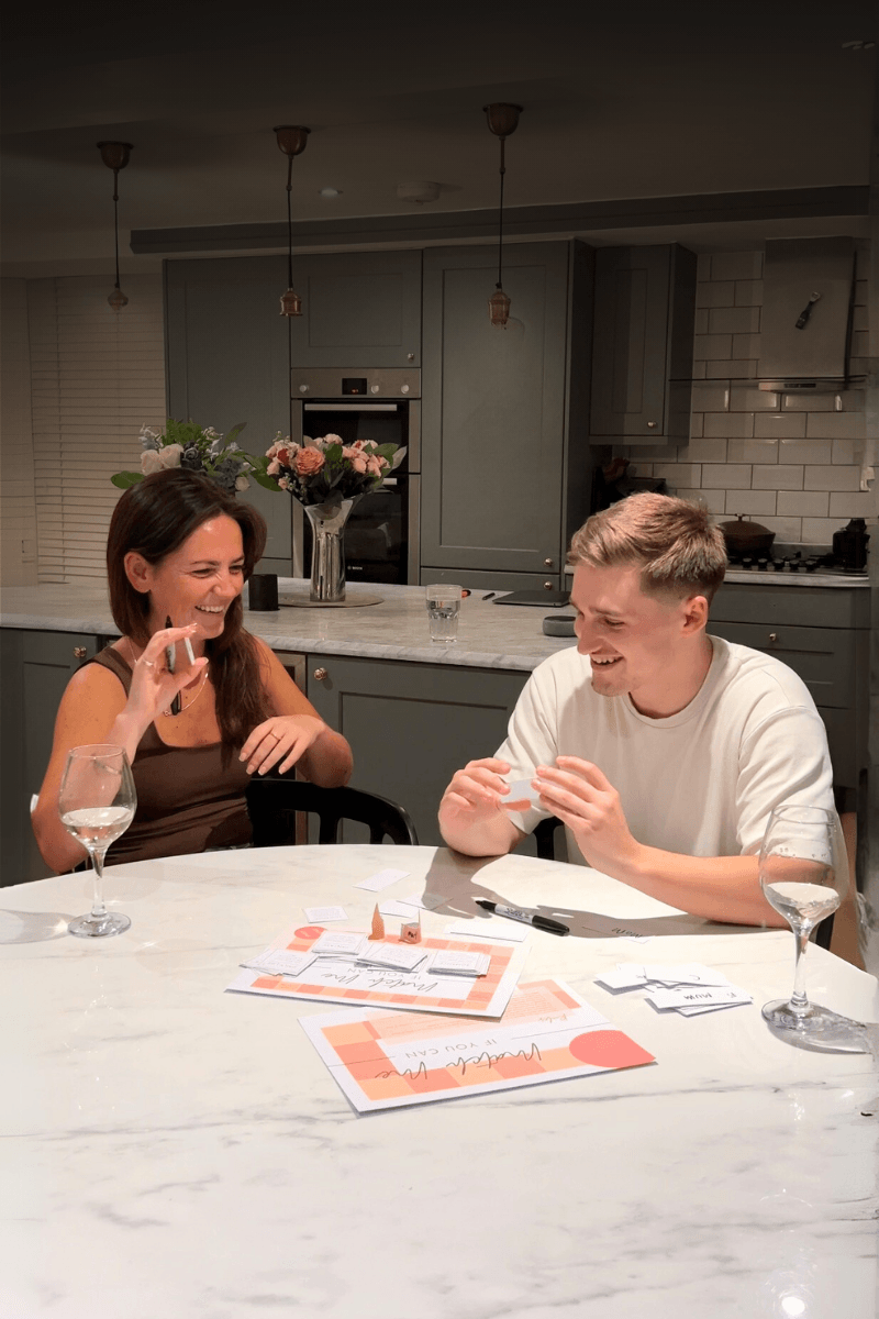 Couple playing a board game