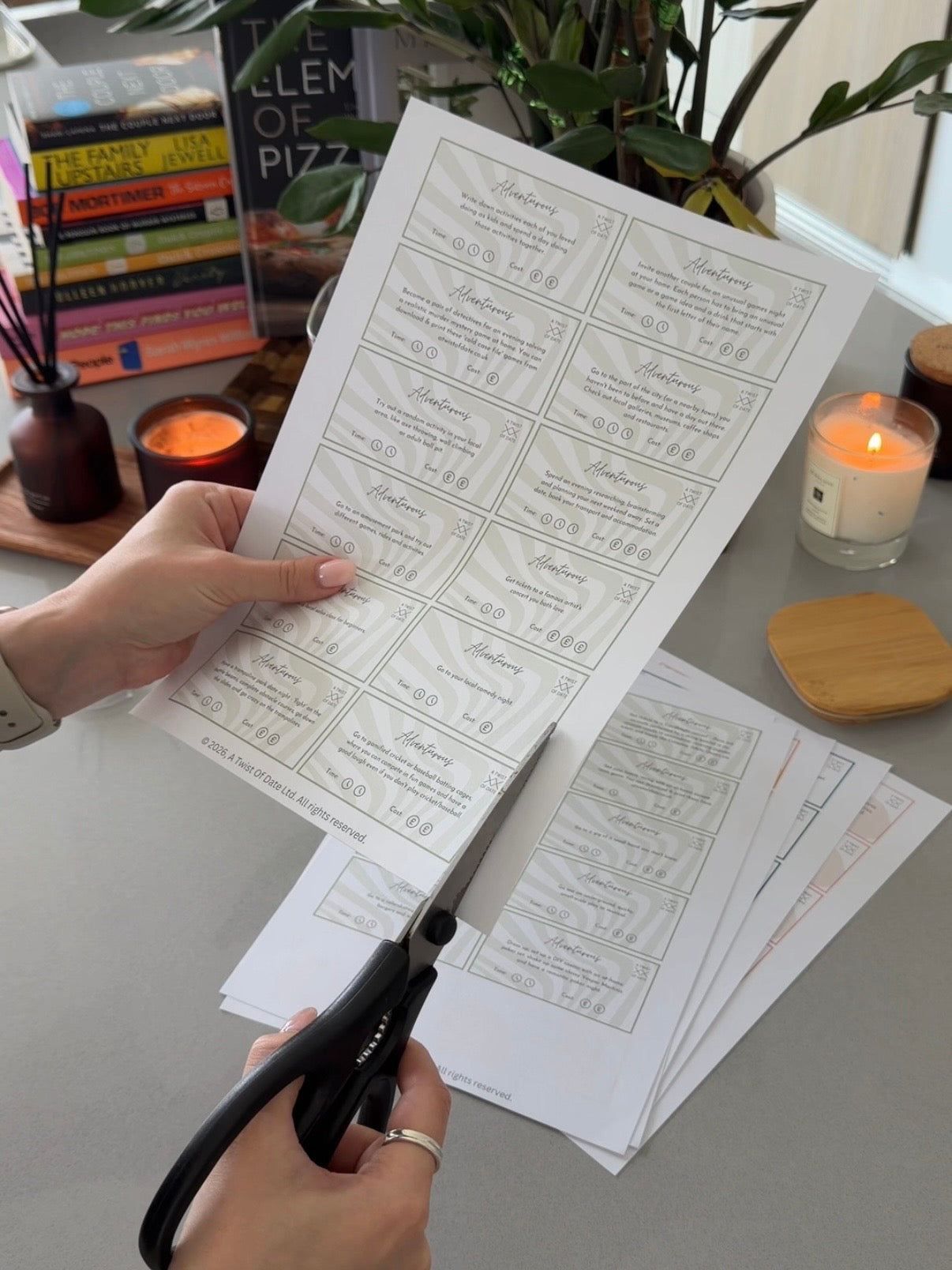 Video of making a date night idea jar